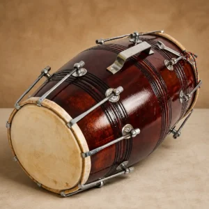 Dholak / Dholki & 10" Wooden Tambourine - Single Row