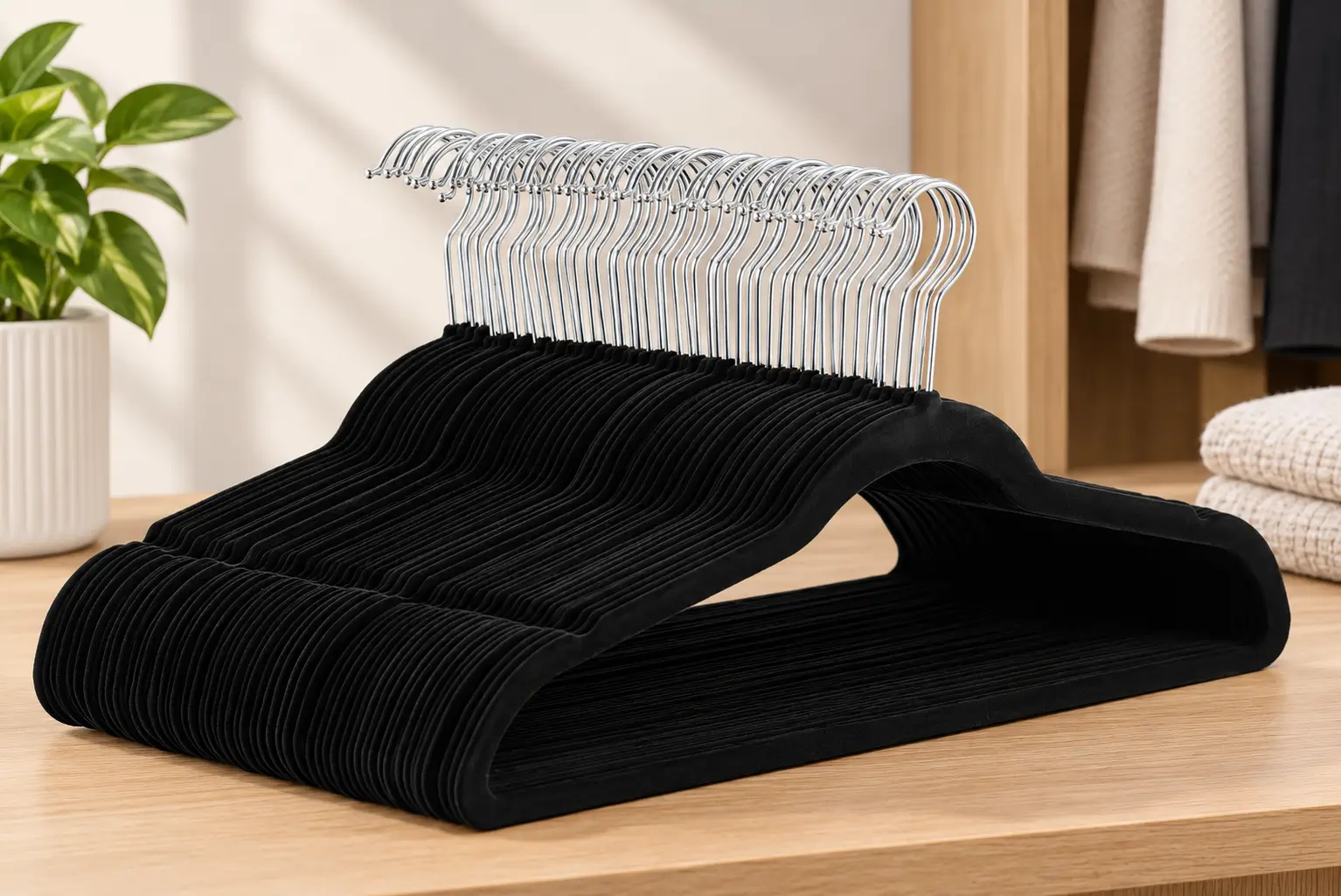 50 Velvet Coat Hanger Hire