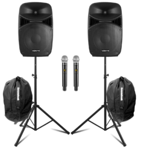 Pair of PA audio speakers hire for events