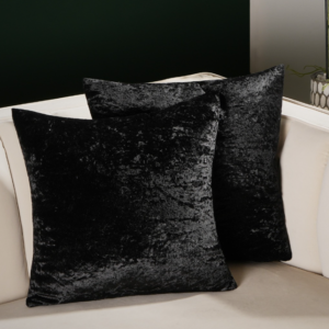 Luxury black velvet cushions for event chair hire